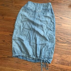 Fake Denim Cinched Skirt